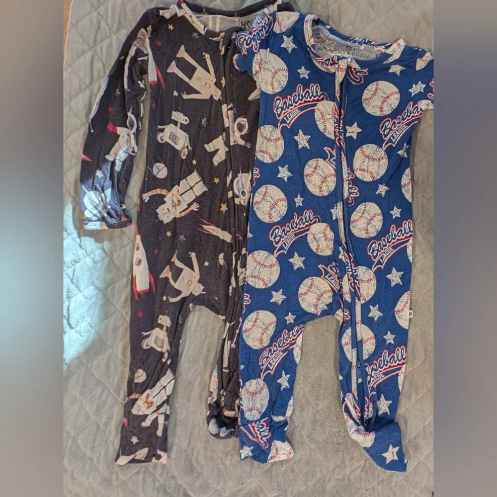 Space and Baseball Themed Kids One Pieces